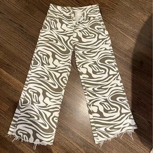 Green swirl jeans